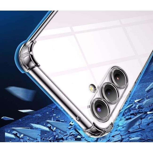 Set: Folie din sticla + Husa pentru  Samsung Galaxy A56 Slim Anti-Shock 1.5mm reinforced 4 corners, Transparent
