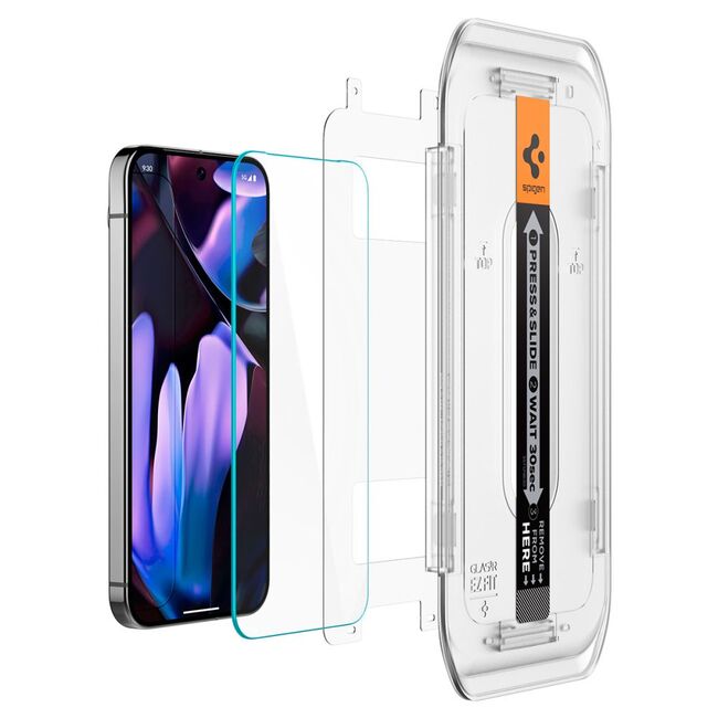 Set 2 x Folie din sticla pentru  Google Pixel 9 / 9 Pro cu aplicator Spigen - Glas.tR EZ-FIT HD - clear