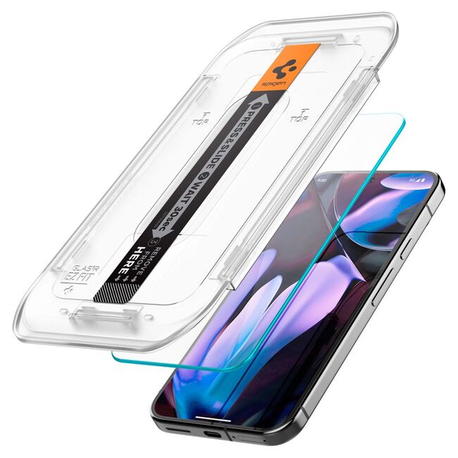 Set 2 x Folie din sticla pentru  Google Pixel 9 / 9 Pro cu aplicator Spigen - Glas.tR EZ-FIT HD - clear
