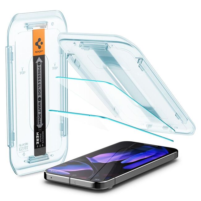 Set 2 x Folie din sticla pentru  Google Pixel 9 / 9 Pro cu aplicator Spigen - Glas.tR EZ-FIT HD - clear
