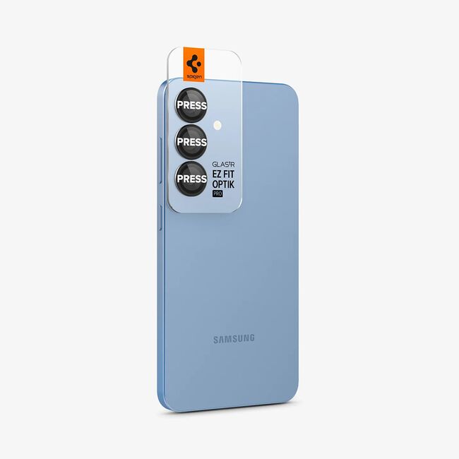 Set 2 x Folie sticla lentile foto pentru  Samsung Galaxy S25+ Spigen - Optik.tR EZ Fit Pro Camera Glass - negru