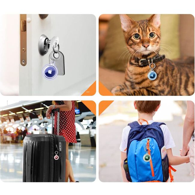 [Pachet 4x] Husa Apple AirTag Techsuit CT15 tip breloc chei, transparent