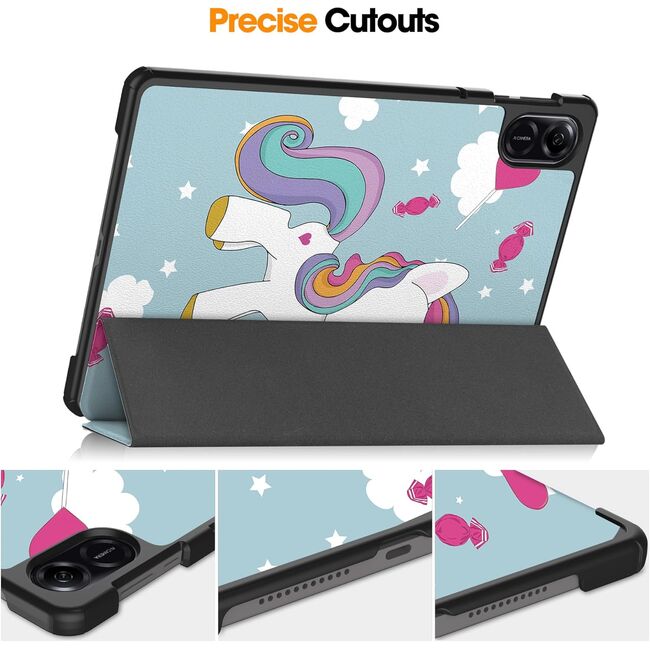 Husa pentru Honor Pad X8a tip stand functie sleep/wake-up, protectie 360 - Unicorn