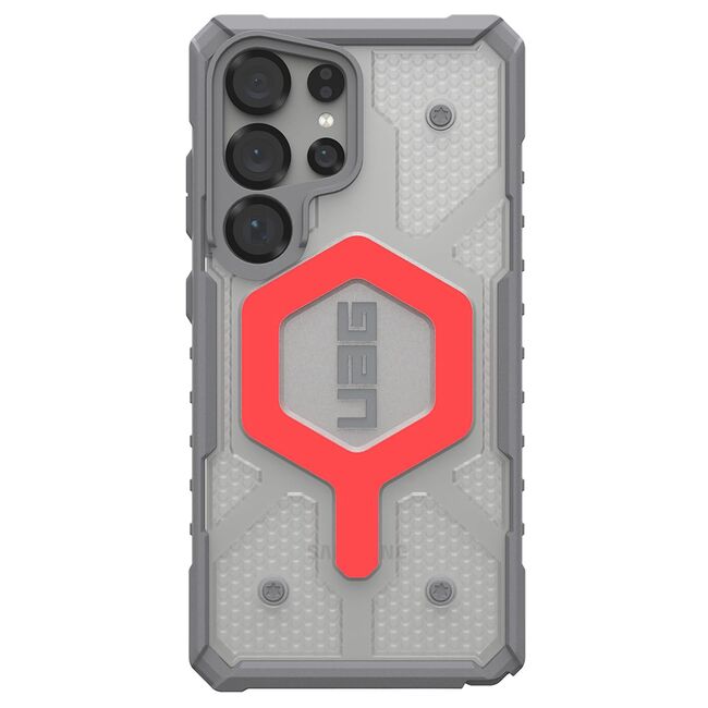 Husa Samsung Galaxy S25 Ultra UAG Pathfinder Clear MagSafe, Active Lava Lanyard