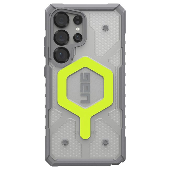 Husa Samsung Galaxy S25 Ultra UAG Pathfinder Clear MagSafe, Active Neon Lanyard