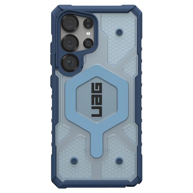 Husa Samsung Galaxy S25 Ultra UAG Pathfinder Clear MagSafe, Blues Lanyard