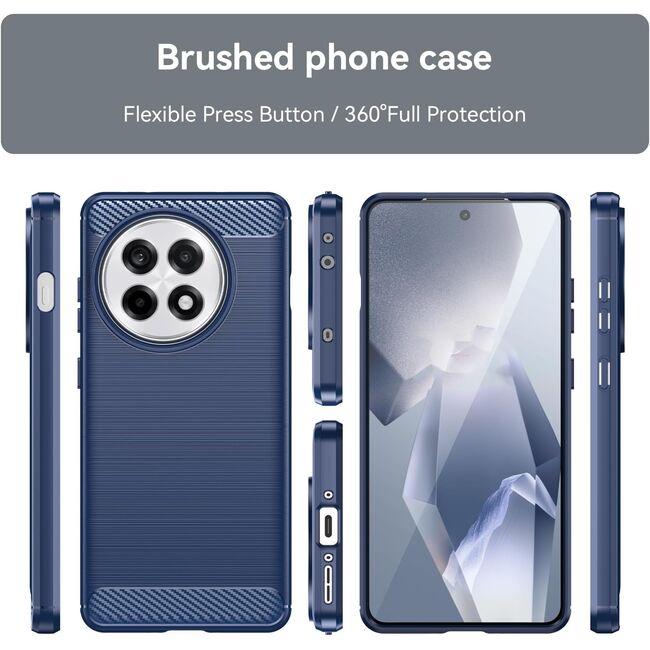 Husa pentru OnePlus 13R Carbon Liquid Silicone, Albastru