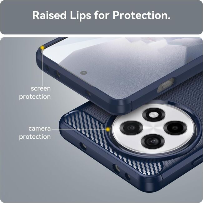 Husa pentru OnePlus 13R Carbon Liquid Silicone, Albastru