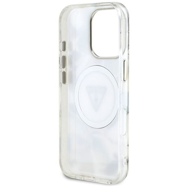 Husa premium pentru  iPhone 16 Pro Max compatibila MagSafe Guess Luxury Series - Bej