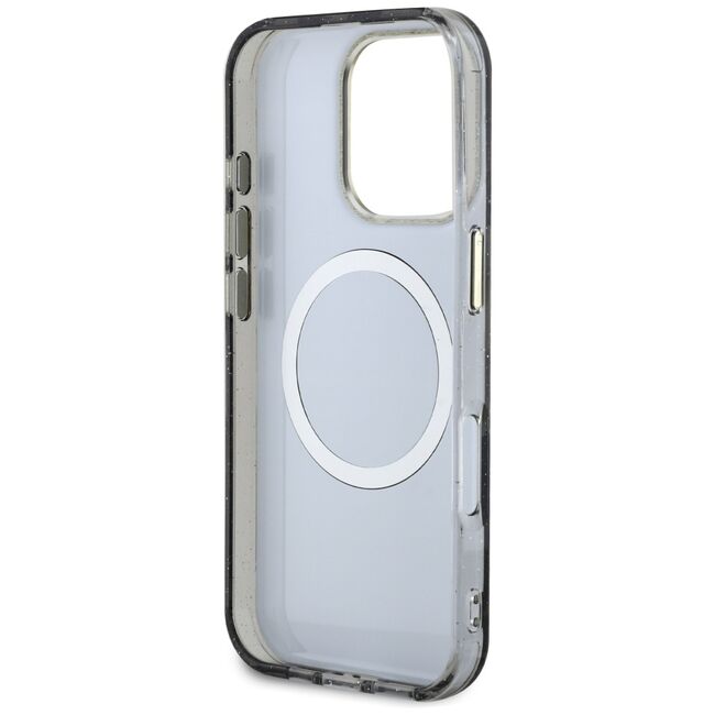 Husa premium pentru  iPhone 16 Pro Max compatibila MagSafe Guess Luxury Series - Gri inchis
