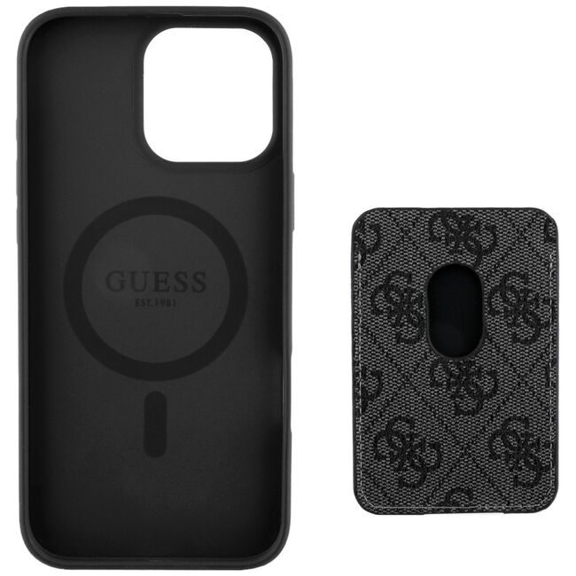 Husa premium pentru  iPhone 16 Pro Max compatibila MagSafe Guess Luxury Series - Negru royal
