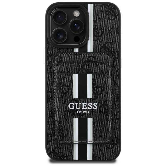 Husa premium pentru  iPhone 16 Pro Max compatibila MagSafe Guess Luxury Series - Negru royal