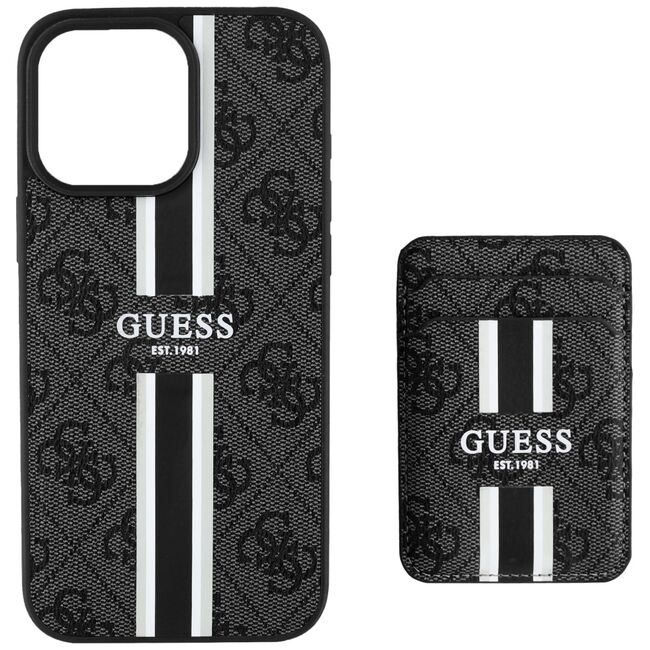 Husa premium pentru  iPhone 16 Pro Max compatibila MagSafe Guess Luxury Series - Negru royal