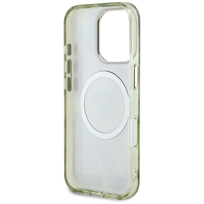 Husa premium pentru  iPhone 16 Pro Max compatibila MagSafe Guess Luxury Series - Verde