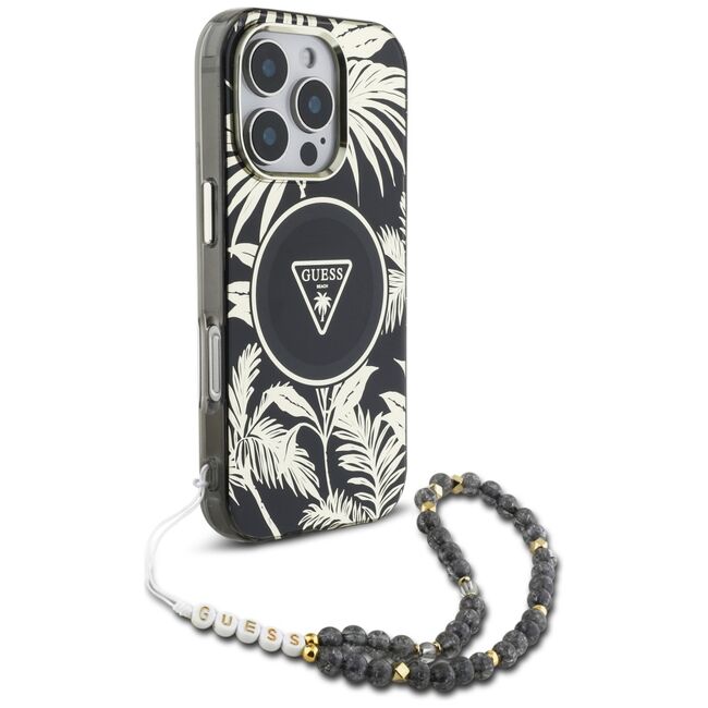 Husa premium pentru  iPhone 16 Pro compatibila MagSafe Guess Luxury Series - Gri deschis