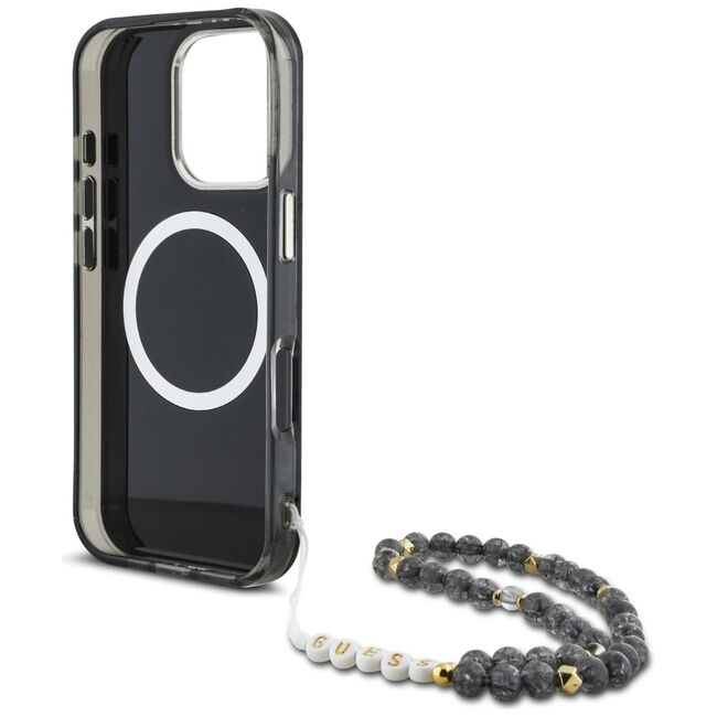 Husa premium pentru  iPhone 16 Pro compatibila MagSafe Guess Luxury Series - Gri deschis