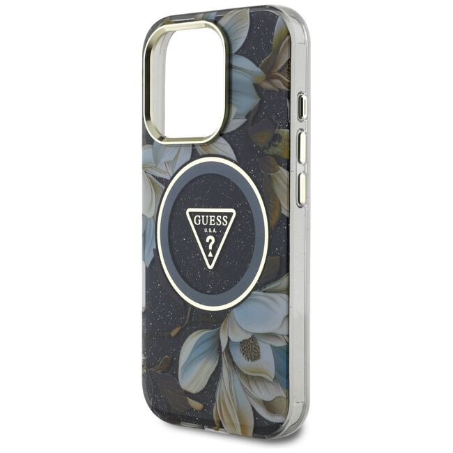 Husa premium pentru  iPhone 16 Pro compatibila MagSafe Guess Luxury Series - Gri inchis