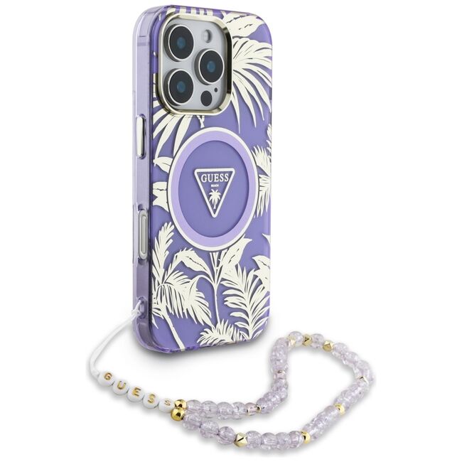 Husa premium pentru  iPhone 16 Pro compatibila MagSafe Guess Luxury Series - Mov