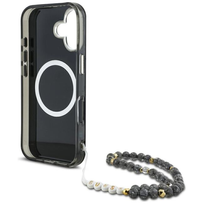 Husa premium pentru  iPhone 16 compatibila MagSafe Guess Luxury Series - Gri deschis