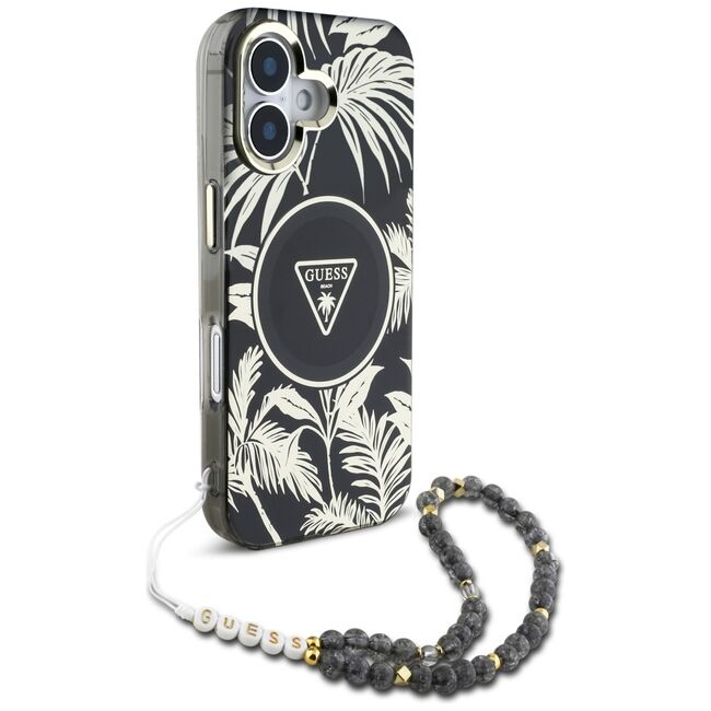 Husa premium pentru  iPhone 16 compatibila MagSafe Guess Luxury Series - Gri deschis
