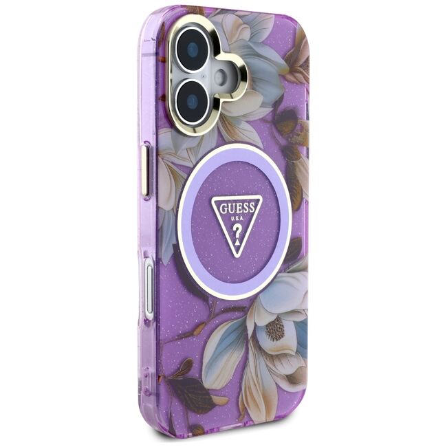Husa premium pentru  iPhone 16 compatibila MagSafe Guess Luxury Series - Mov