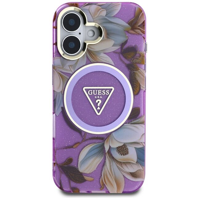 Husa premium pentru  iPhone 16 compatibila MagSafe Guess Luxury Series - Mov