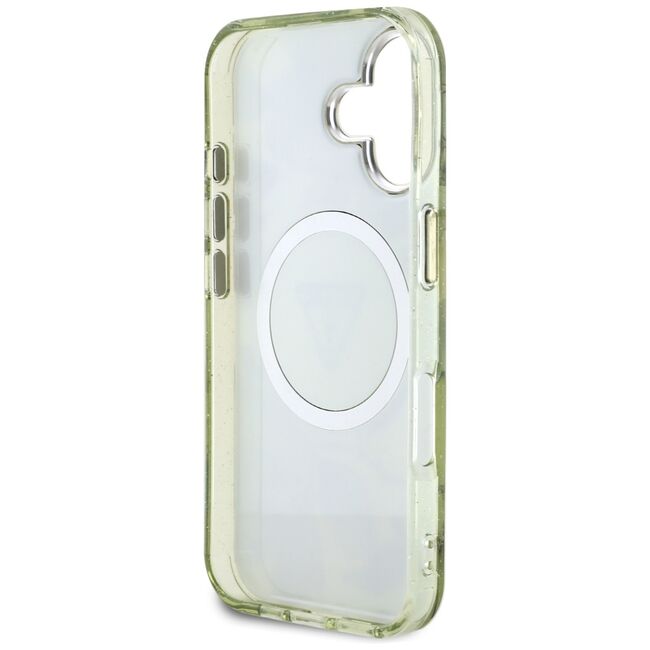 Husa premium pentru  iPhone 16 compatibila MagSafe Guess Luxury Series - Verde