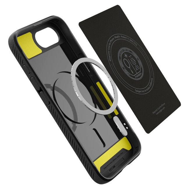 Husa premium pentru  iPhone 16e Spigen - Rugged Armor MagSafe - Negru darth vader