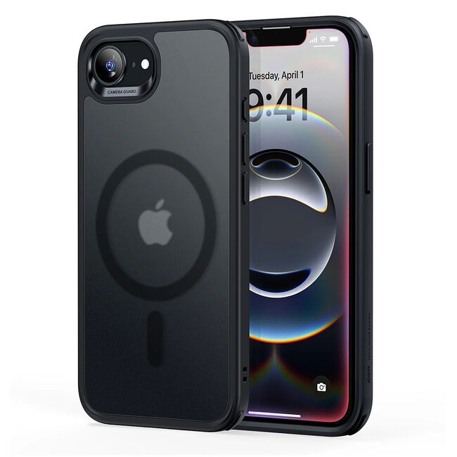 Husa premium pentru  iPhone 16e compatibila MagSafe ESR - Classic Hybrid HaloLock - Negru mat