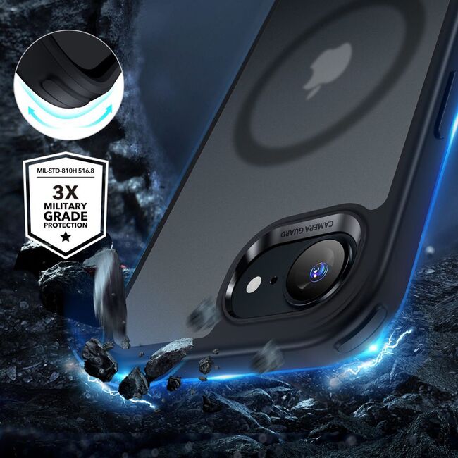 Husa premium pentru  iPhone 16e compatibila MagSafe ESR - Classic Hybrid HaloLock - Negru mat