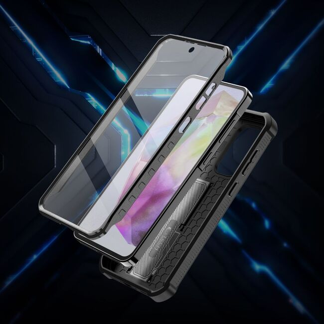 Pachet 360: Husa cu folie integrata Samsung Galaxy A36 5G KEVLAR PRO360 (fata spate), cu protectie lentile, negru