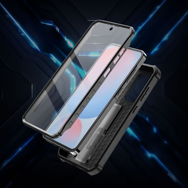 Pachet 360: Husa cu folie integrata Samsung Galaxy A56 5G KEVLAR PRO360 (fata spate), cu protectie lentile, negru