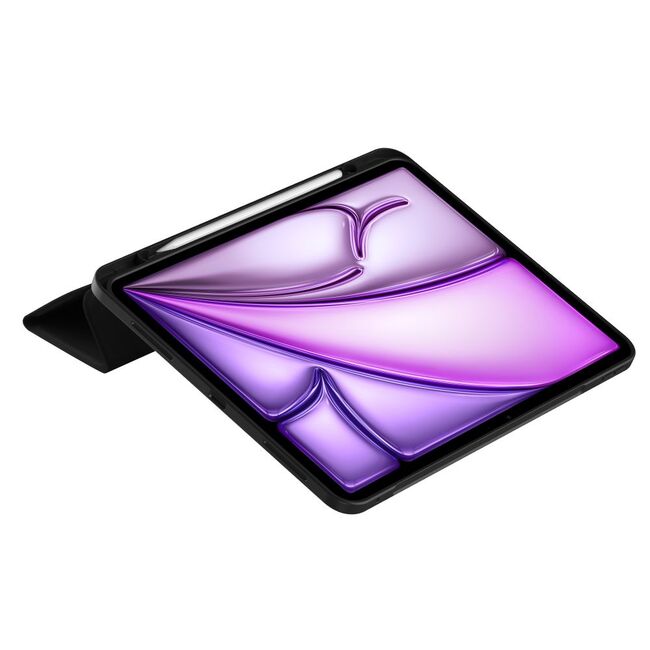 Husa pentru Apple iPad Air 13 2025 / 2024 M3, M2 Soft Shell tip stand, functie sleep / wake-up si slot pentru stylus, protectie 360 - negru