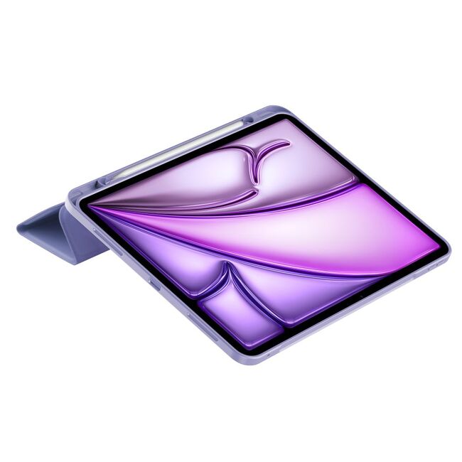 Husa pentru Apple iPad Air 13 2025 / 2024 M3, M2 Soft Shell tip stand, functie sleep / wake-up si slot pentru stylus, protectie 360 - lavanda