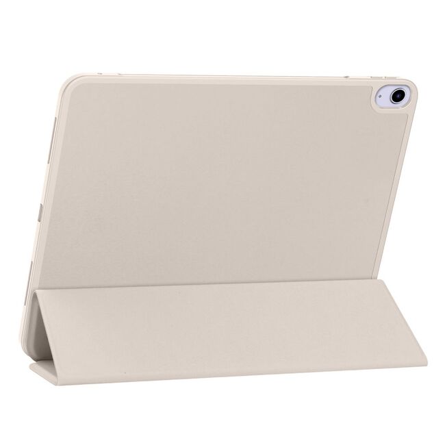 Husa pentru Apple iPad Air 13 2025 / 2024 M3, M2 Soft Shell tip stand, functie sleep / wake-up si slot pentru stylus, protectie 360 - bej