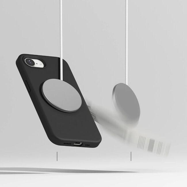 Husa pentru iPhone 16e RINGKE SILICONE MAGNETIC MAGSAFE - negru