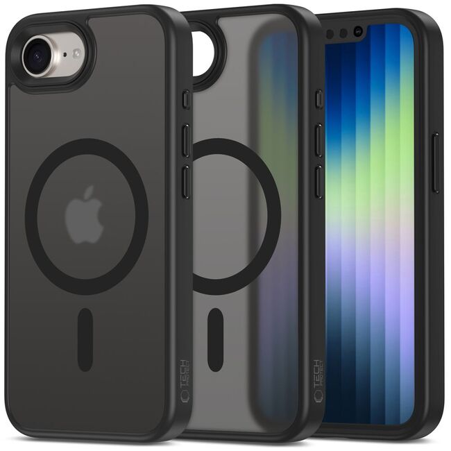 Husa pentru iPhone 16e cu MagSafe, Ghost Series, frosted - negru