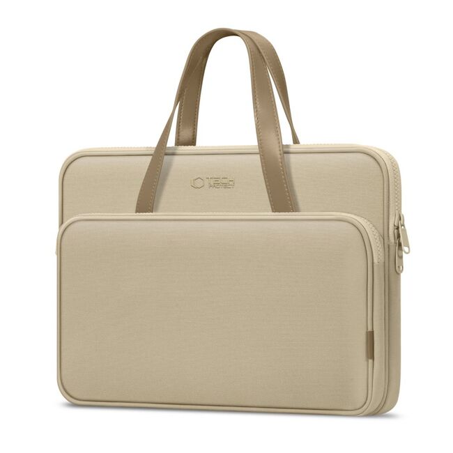 Geantă premium pentru laptop, compatibilă cu modele Macbook, Dell, HP, Lenovo - Protecție elegantă și funcțională, compatibilitate 13 - 14 inch, bej