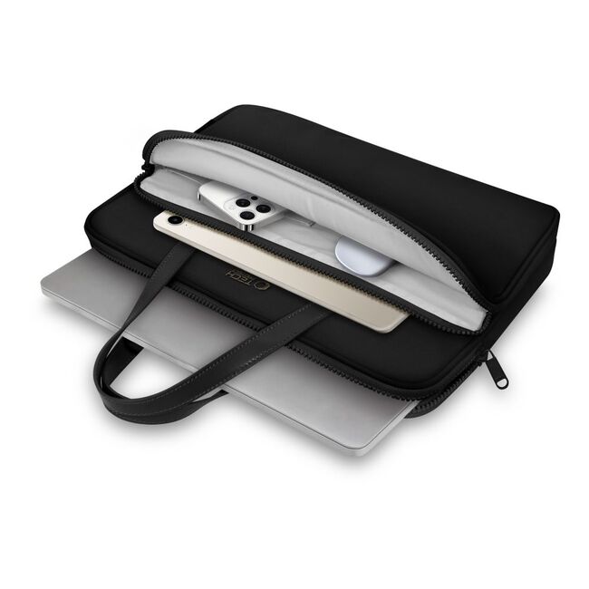 Geantă premium pentru laptop, compatibilă cu modele Macbook, Dell, HP, Lenovo - Protecție elegantă și funcțională, compatibilitate 13 - 14 inch, negru