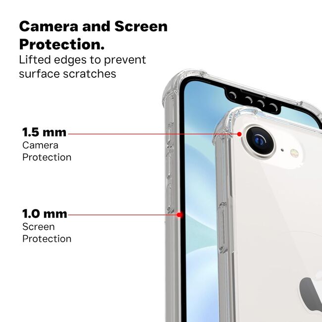 Husa pentru iPhone 16e Anti Shock 1.5 mm Reinforced 4 corners (transparent)