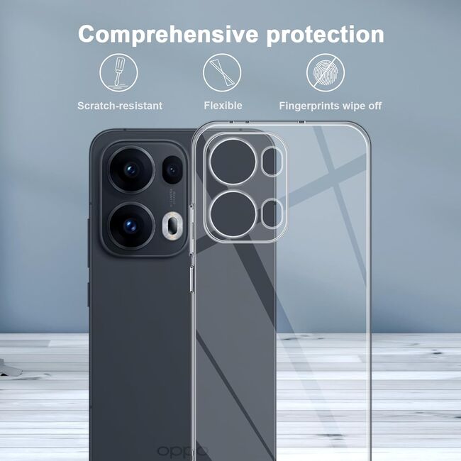 Husa pentru Oppo Reno 13 Pro 5G Anti-Shock 1.5mm, cu protectie lentile, transparent