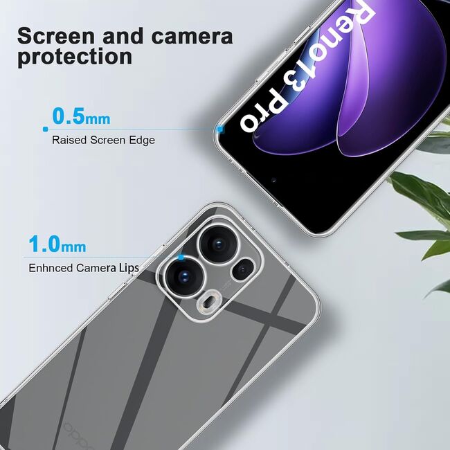 Husa pentru Oppo Reno 13 Pro 5G Anti-Shock 1.5mm, cu protectie lentile, transparent