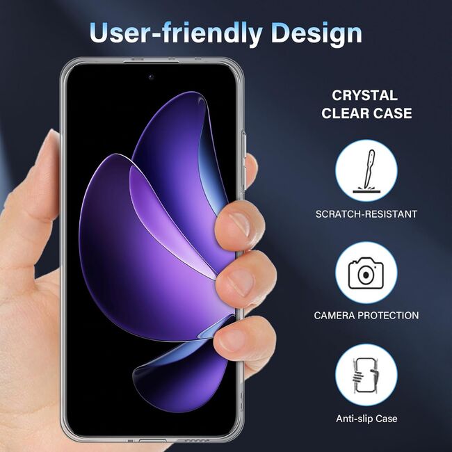 Husa pentru Oppo Reno 13 Anti-Shock 1.5mm, cu protectie lentile, transparent