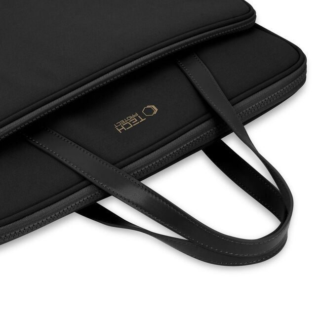 Geantă premium pentru laptop, compatibilă cu modele Macbook, Dell, HP, Lenovo - Protecție elegantă și funcțională, compatibilitate 13 - 14 inch, negru