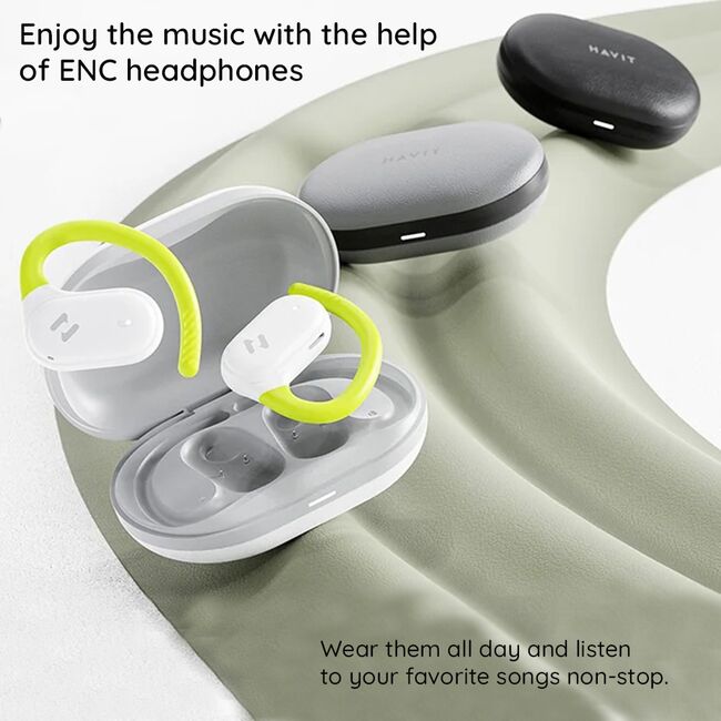 Casti True Wireless Bluetooth cu microfon Havit OWS915, alb