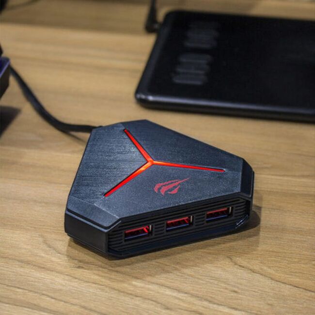 Docking Station, hub USB, 3x USB 3.0, 3x USB 2.0, 2x Jack 3.5mm, SD/TF, 5V Havit, negru, H95