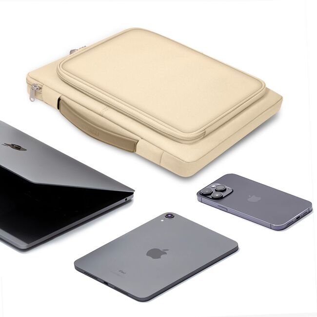 Geantă pentru laptop, protecție premium și design elegant, compatibila laptop intre 13-14 inch, bej