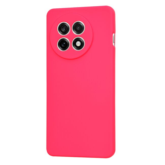 Husa pentru  OnePlus 13R Liquid Silicone, subțire, captusita cu microfibra, anti amprentă, protectie cameră foto, Fucsia