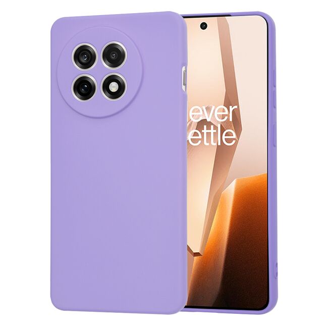 Husa pentru  OnePlus 13R Liquid Silicone, subțire, captusita cu microfibra, anti amprentă, protectie cameră foto, Lavanda