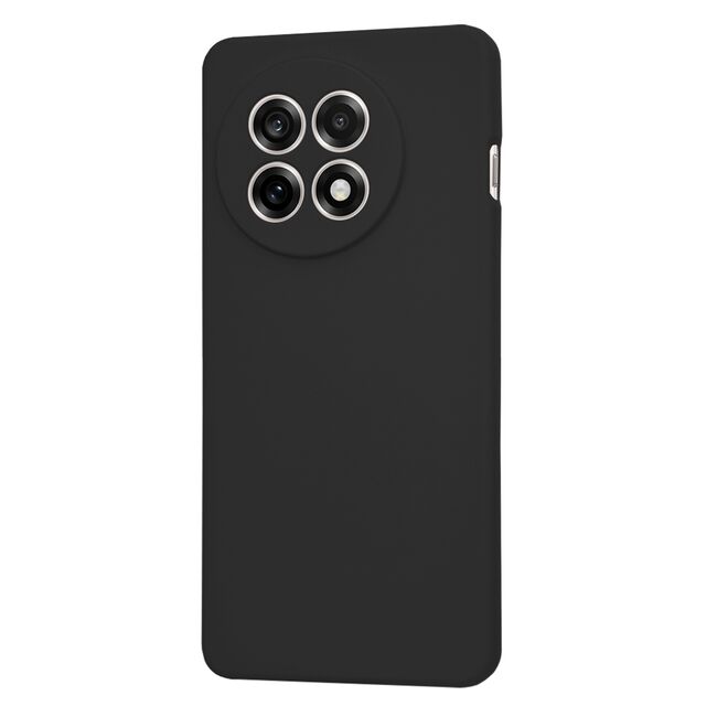 Husa pentru  OnePlus 13R Liquid Silicone, subțire, captusita cu microfibra, anti amprentă, protectie cameră foto, Negru